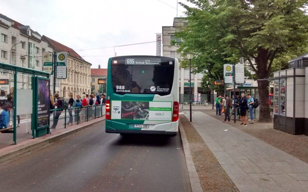 Verkehrssicherheitskampagne auf Busheckflächen