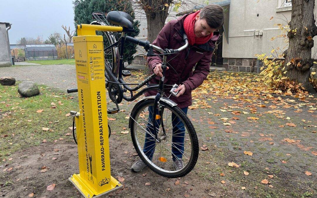 Neue Fahrrad-Service-Station am Haus mit Zukunft in Angermünde